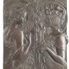 Two bronze reliefs, 'Primrose' and 'Feather', 1899