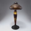 Tall 'paysage lacustre' table light, c1910