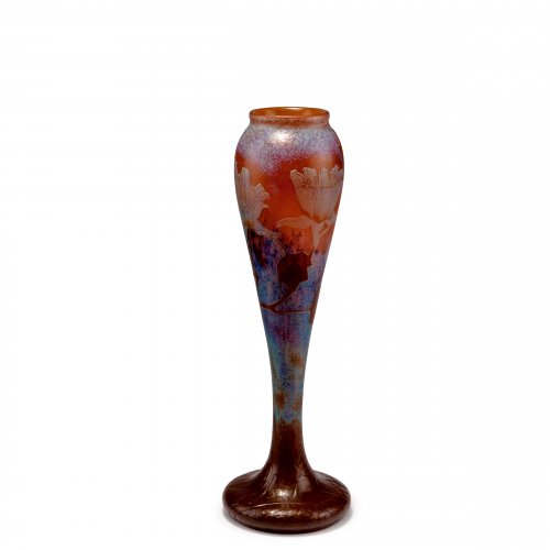 Tall Intercalaire vase with martelé cut for the Paris World Fair 1900