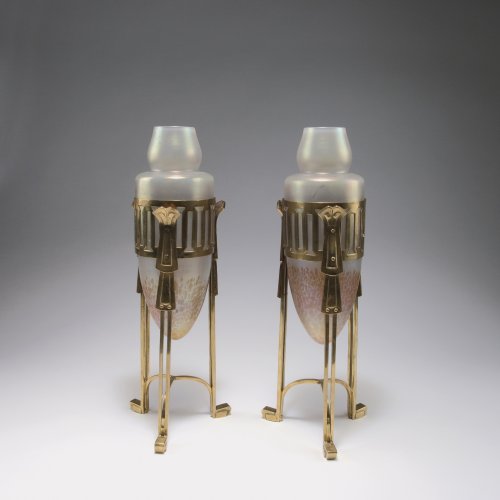 Pair of vases with brass mounting, c1905