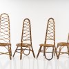 Set of four wicker chairs, 1950s