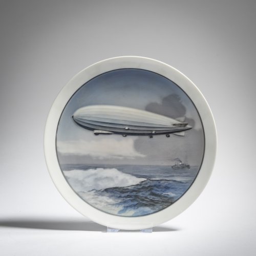 Wall plate with zeppelin, c. 1920