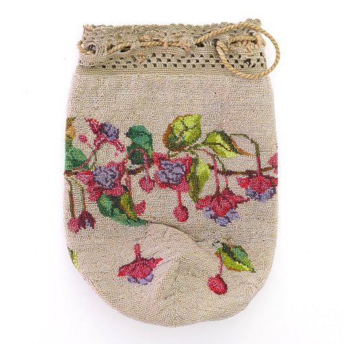 Pouch with flower tendril, c. 1900