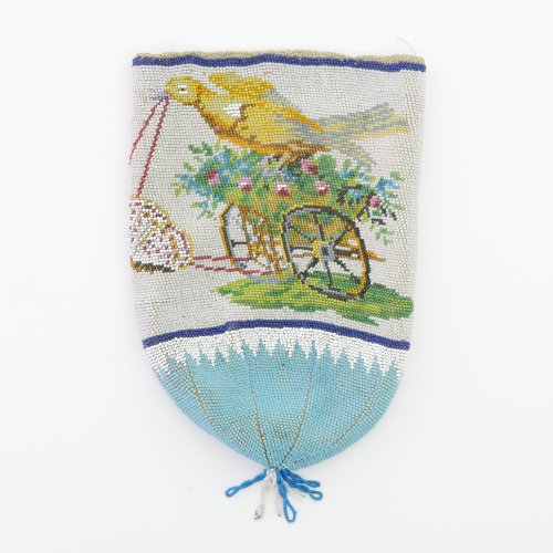 Pouch with biga with bird and butterfly, c. 1900