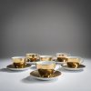 Sechs Kaffeetassen mit Untertassen 'Oro', 1960er Jahre