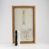 Two pepper mills 'MP 601/w' and 'MP 601/b' with sketch, 1989