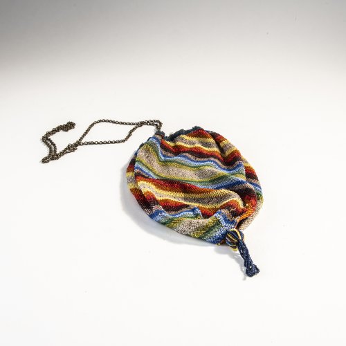 Bead pouch with colorful stripes, 1916-21