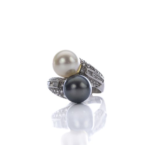 Pearl Ring 'Toi et Moi'