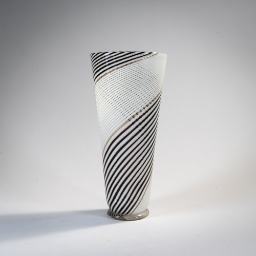 'Filigrana semplice a fascia bianca nera' vase, 1954