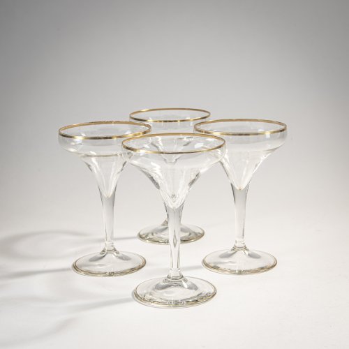 Four champagne glasses, c. 1901