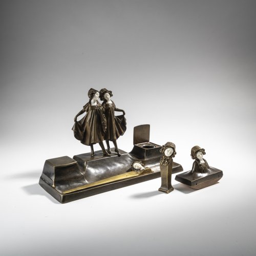 Four-piece chryselephantine desk set, c. 1910