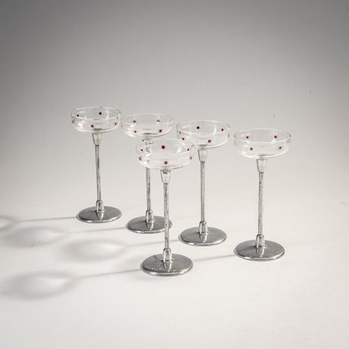 Five liqueur glasses, c. 1910