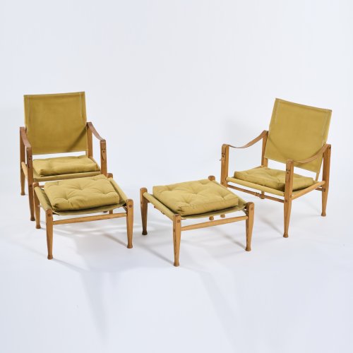 Two 'Safari' armchairs with footstools, 1933 (design)