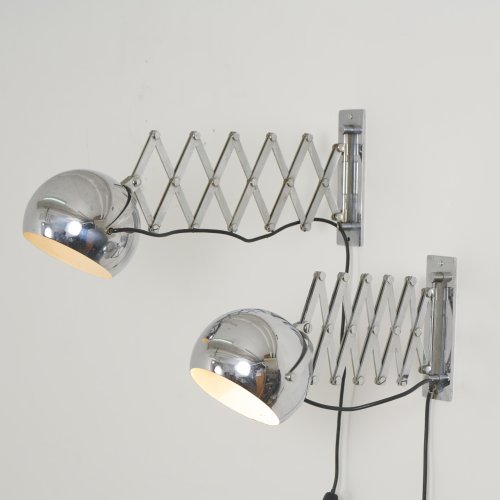 Two 'Scissor' wall lights, 1968 (design)