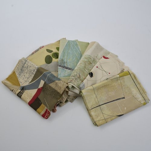 Mixed lot of 6 fabric swatches, 1950/60s