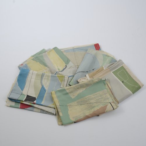 Mixed lot of 6 fabric swatches, 1950/60s