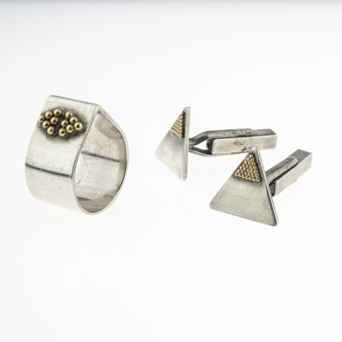 Ring and pair of cufflinks, 1990