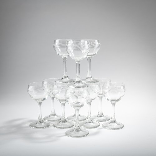 Eleven liqueur glasses, c. 1904