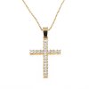 Classic cross pendant necklace decorated with princess cut diamonds