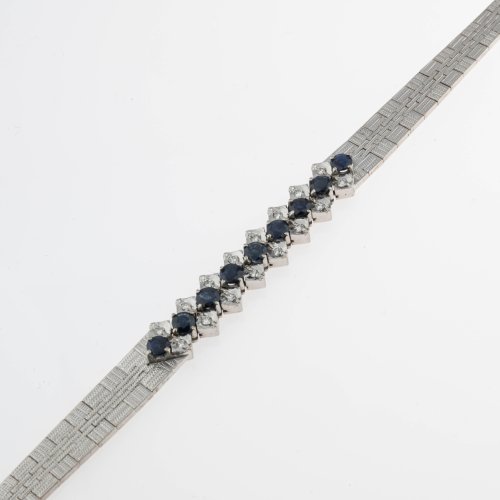 Vintage bracelet with sapphires and diamonds