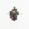 Modern cocktail ring set with multicolored tourmalines