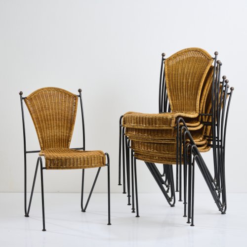 Eight stacking chairs, 1960s