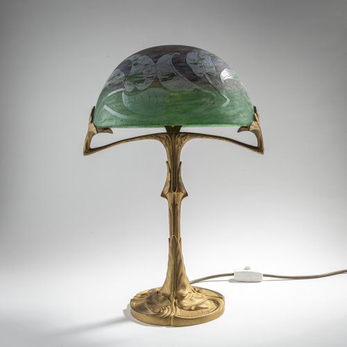 Table light with bronze base, c. 1910