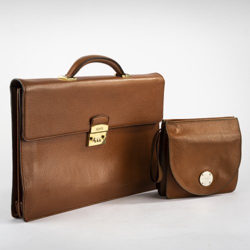 Briefcase 'Dial Lock Leather' and men's handbag, 1970s/80s