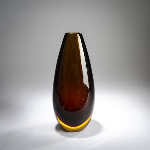 Vase 'Sommerso giallo topazio bruschiato', 1957