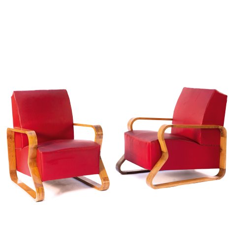 Two lounge chairs, 1940/50s