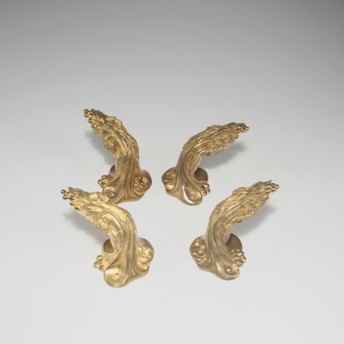 Two pairs of curtain retainers, c1899 