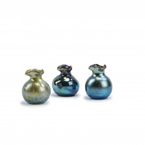 Three miniature vases, c1900